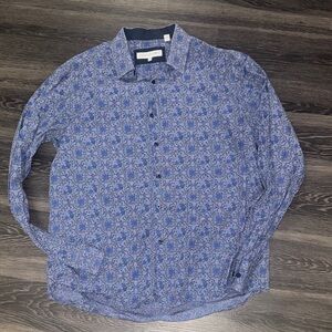 Stylish Blue Patterned Men's Shirt